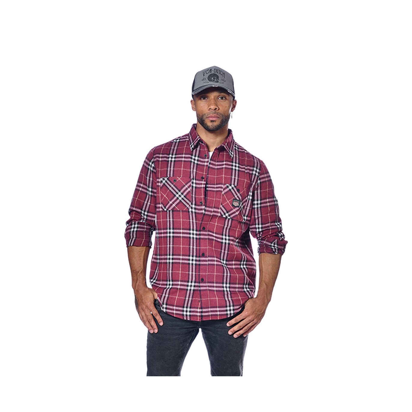 Chemise à carreaux homme Jack Vondutch - 1