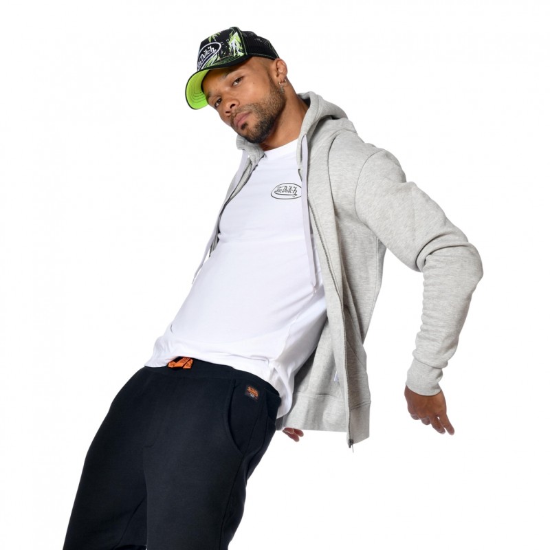Sweat homme zippé à capuche imprimé devant Sliman Vondutch - 4