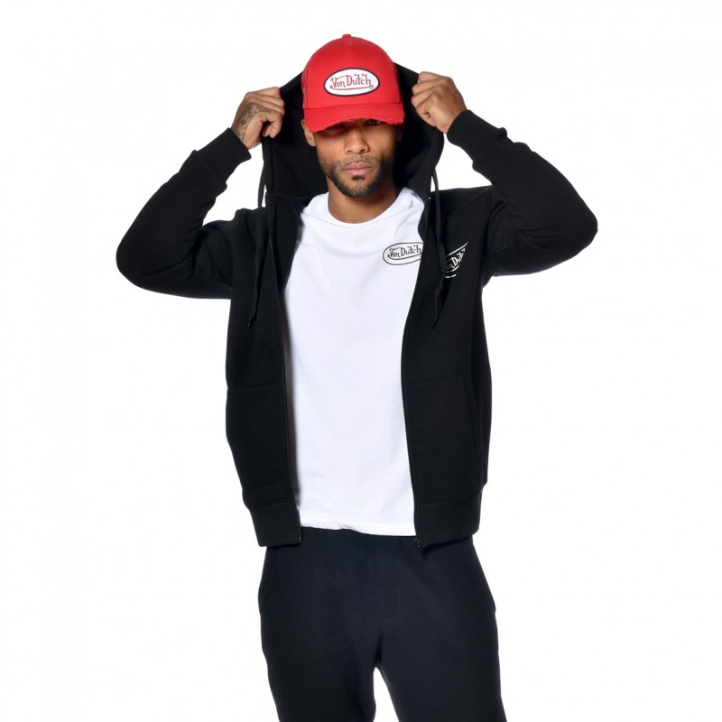 Sweat homme zippé à capuche imprimé devant Sliman Vondutch - 4