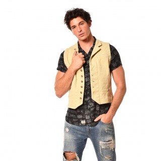 Gilet de tailleur homme ajustable broderie et imprimé dos Howard Vondutch - 1