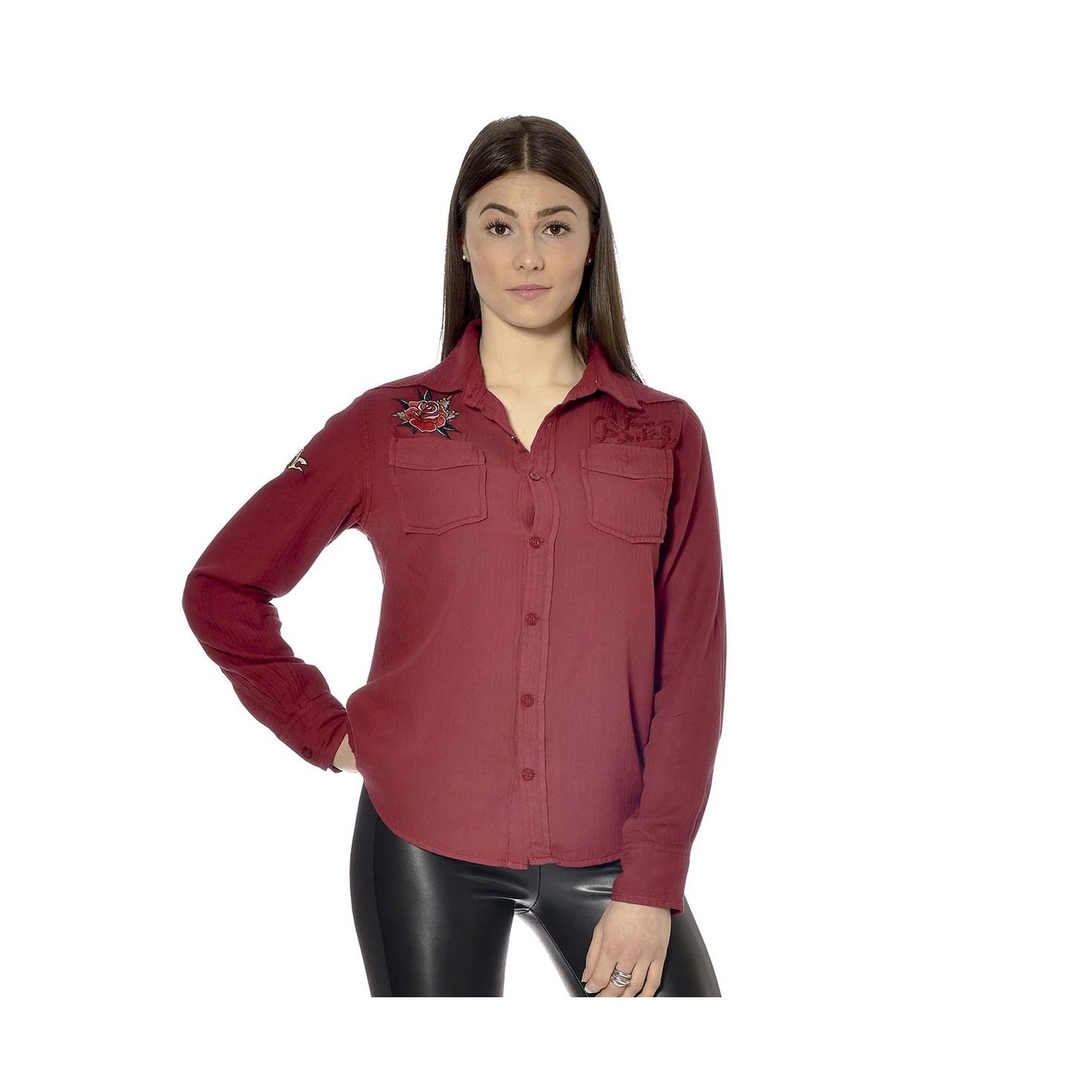 Chemise en Coton coupe Régular Manches longues Rouge SHARON | Femme - Vondutch Vondutch - 1