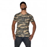T-shirt Von Dutch homme col V slim fit Camouflage Ron