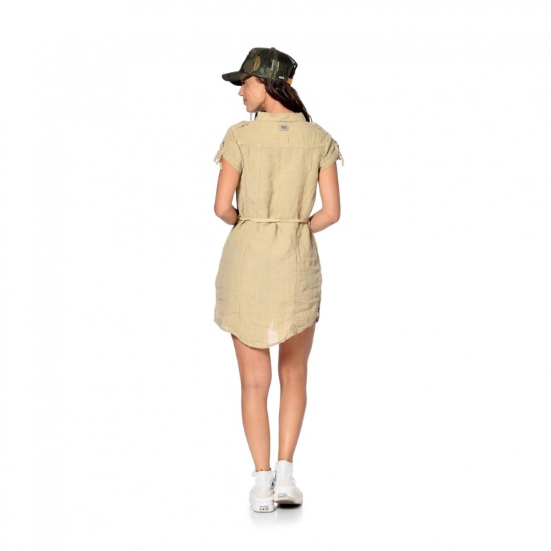 Robe Beige Été Col boutonné BEVERLY | Femme - Vondutch Vondutch - 3
