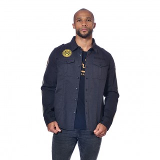 Chemise en toile Von Dutch avec badge brodés Rob Vondutch - 1