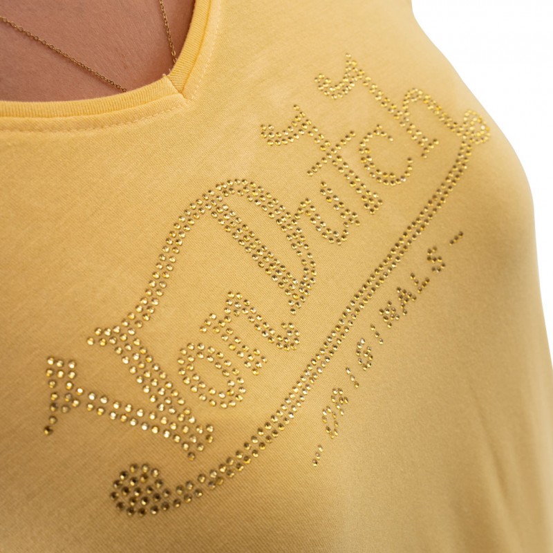 Tshirt en col V Logo Strass femme Roon Vondutch - 3