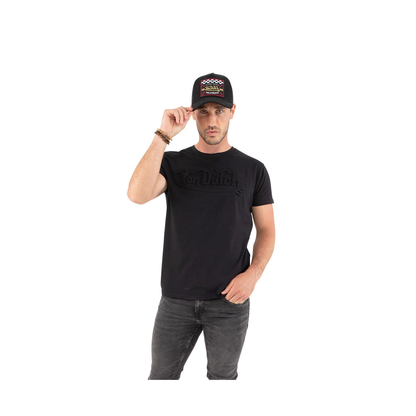 Tee Shirt Noir coupe Régular Col rond effet Relief BOSS | Homme - Vondutch Vondutch - 1