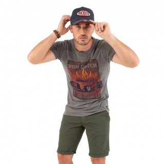 T-shirt col rond regular fit homme en coton Crazy Vondutch - 1