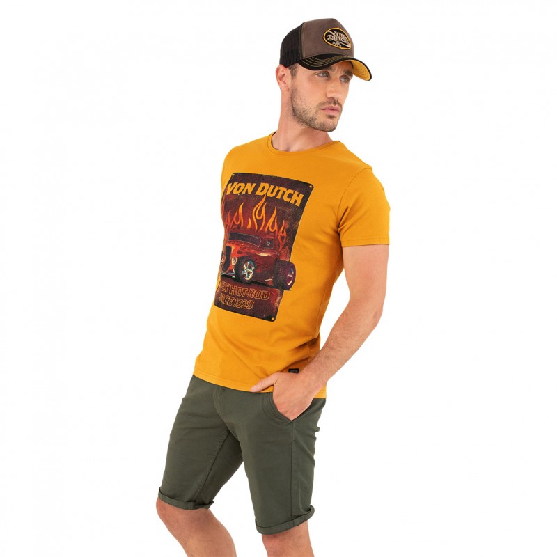 T-shirt col rond regular fit homme en coton Crazy Vondutch - 3