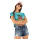 Tee shirt crop top Bleu coupe Régular TIKA | Femme - Vondutch Vondutch - 1