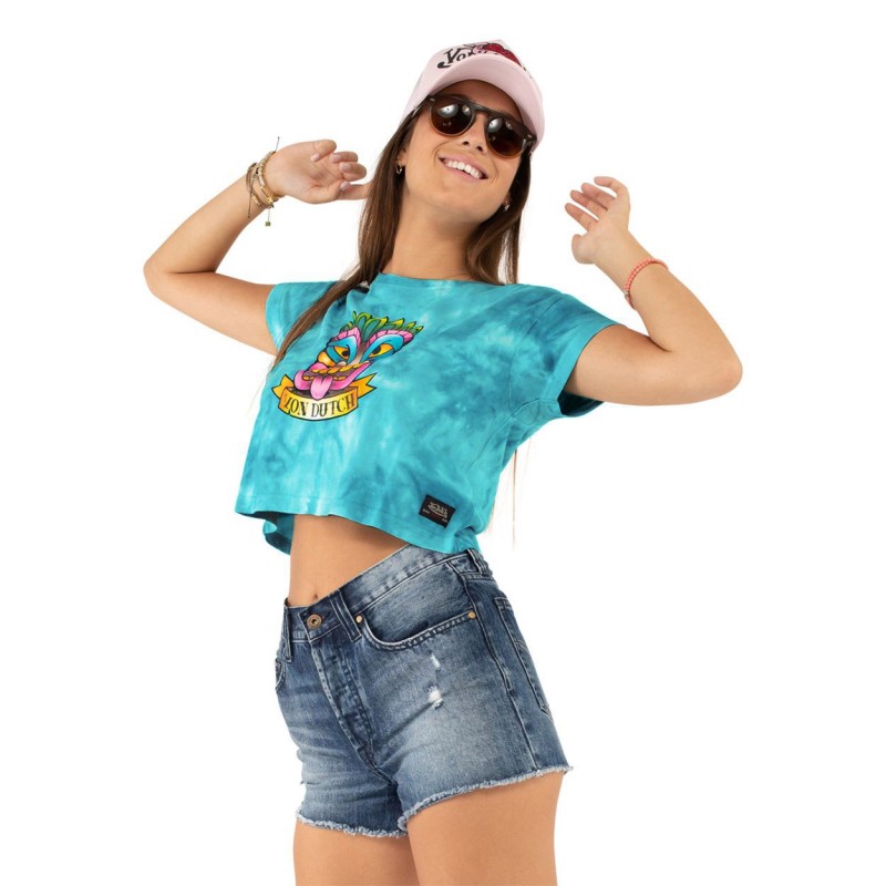 Tee shirt crop top Bleu coupe Régular TIKA | Femme - Vondutch Vondutch - 4