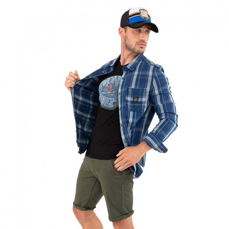 Chemise à carreaux homme en coton Jony Vondutch - 2
