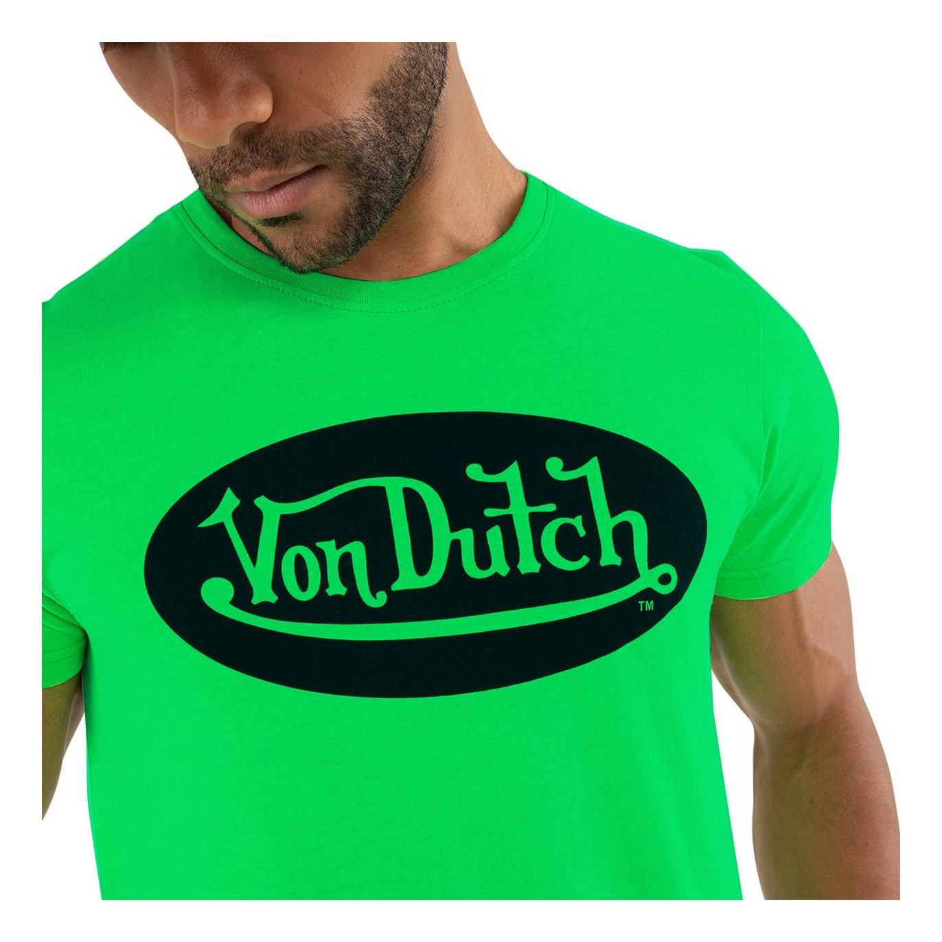 T-shirt blanc Von Dutch homme col rond en coton Box - Von Dutch