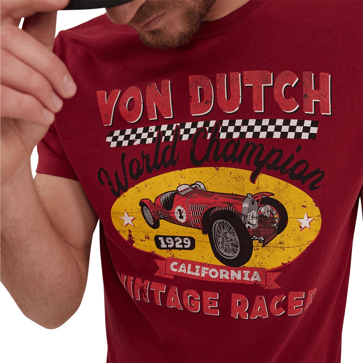T-shirt col V homme en coton Boss - Von Dutch