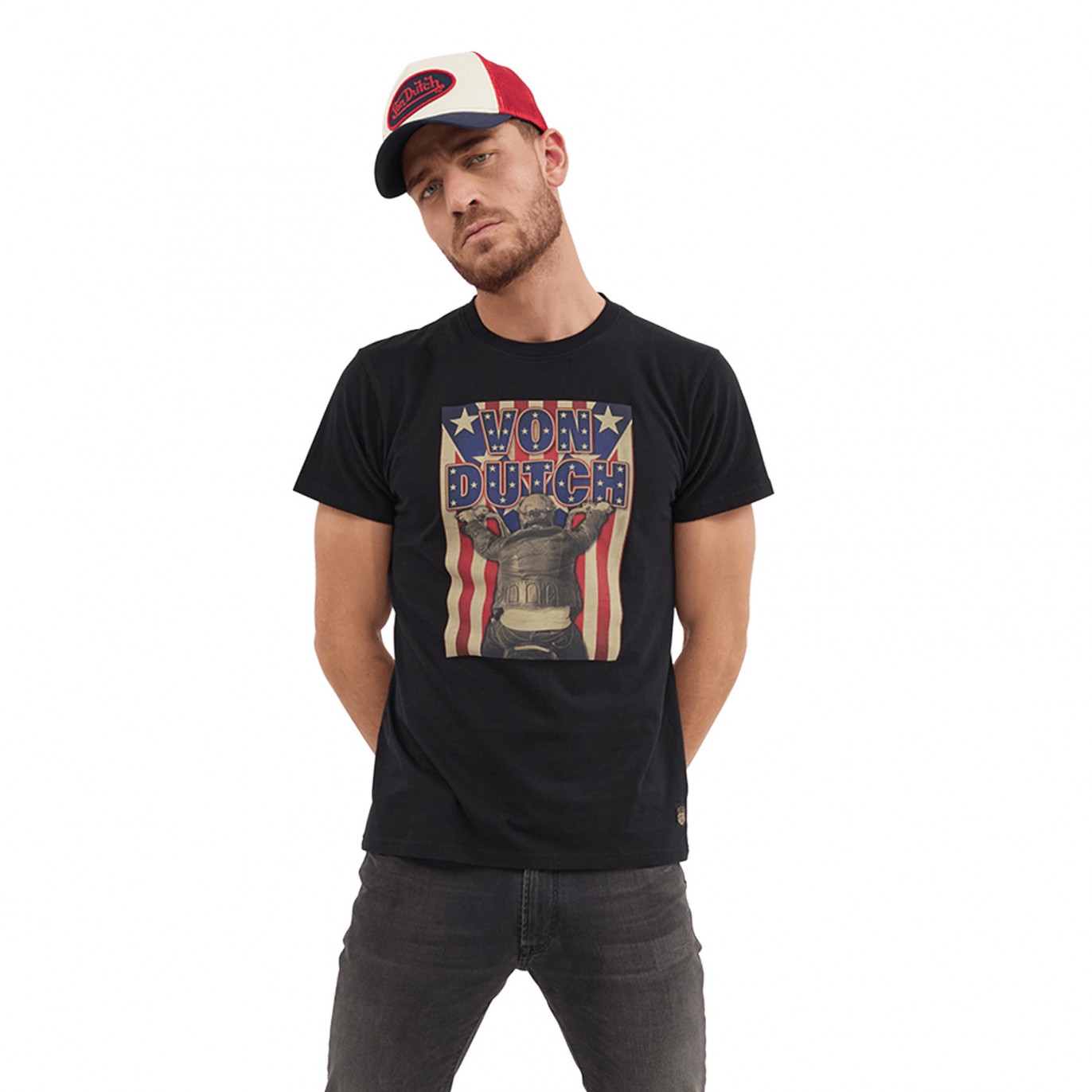 Tee Shirt Noir coupe Régular Col rond RICA | Homme - Vondutch Vondutch - 1