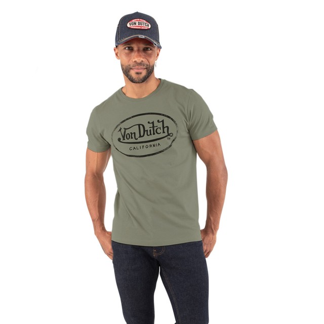 T-shirt col rond homme en coton Aaron Vondutch - 1