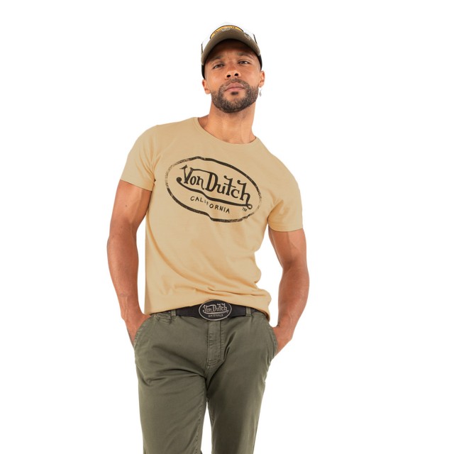 T-shirt col rond homme en coton Aaron Vondutch - 1