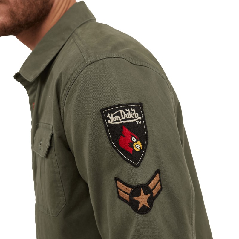 Surechemise en doublure corps et manches avec badges brodés Dan