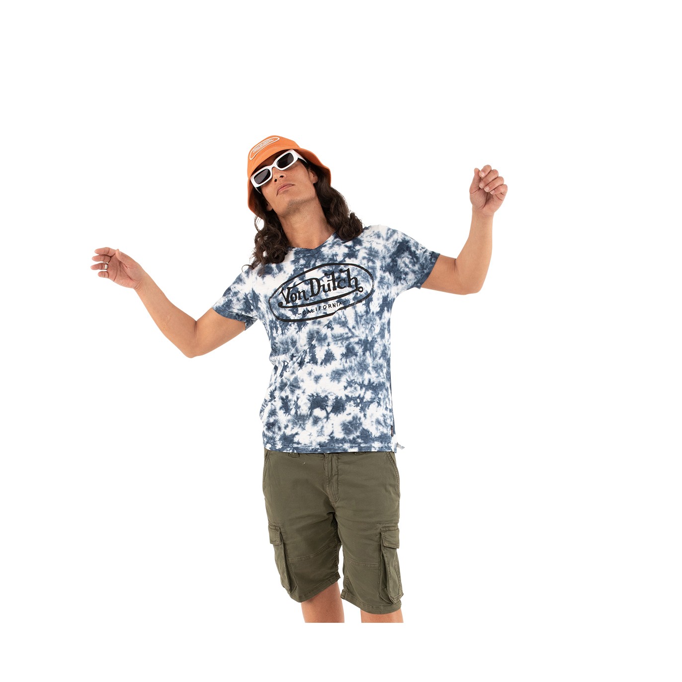 T-shirt à col V effet tie and die homme Ron en coton Vondutch - 1