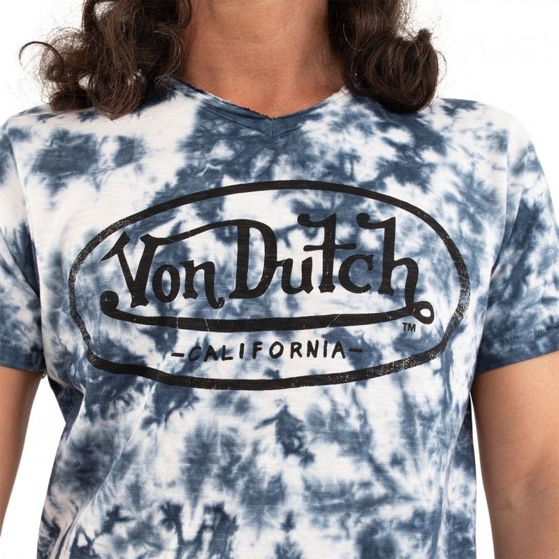 T-shirt à col V effet tie and die homme Ron en coton Vondutch - 2