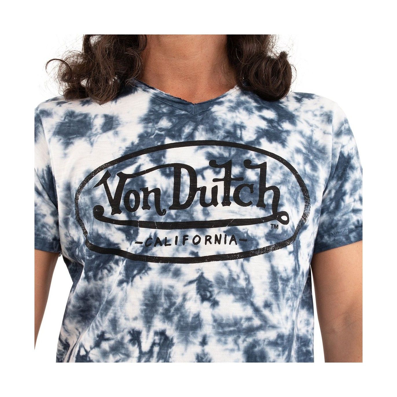 T-shirt à col V effet tie and die homme Ron en coton Vondutch - 2