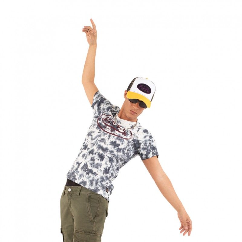 T-shirt à col V effet tie and die homme Ron en coton Vondutch - 1