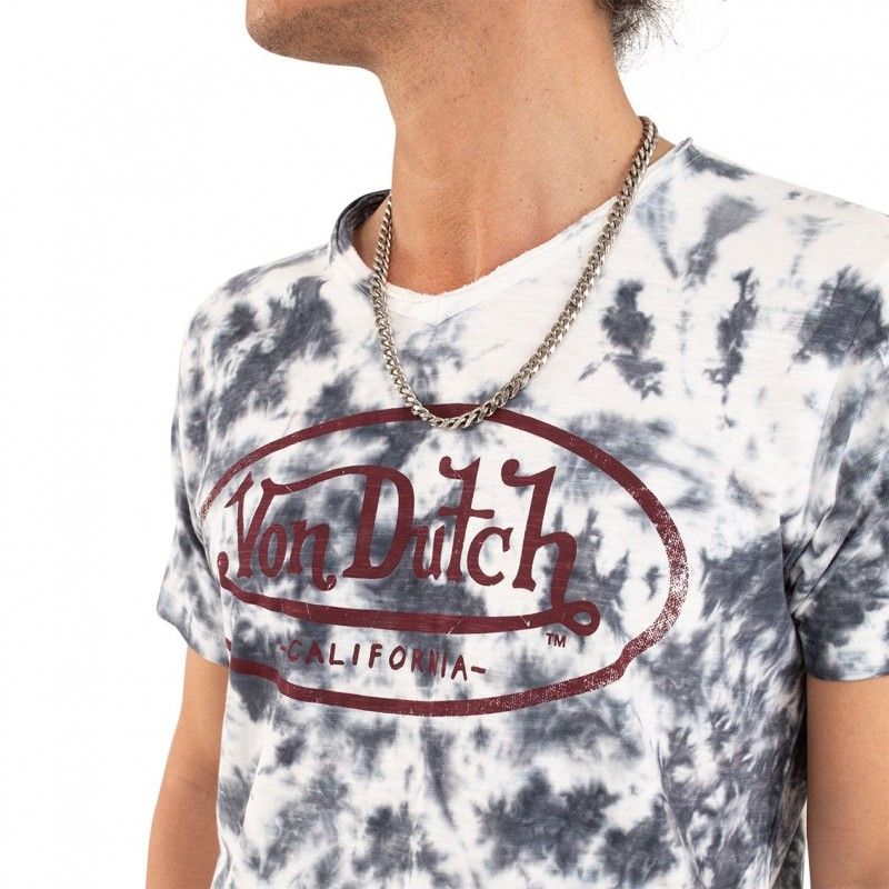T-shirt à col V effet tie and die homme Ron en coton Vondutch - 2