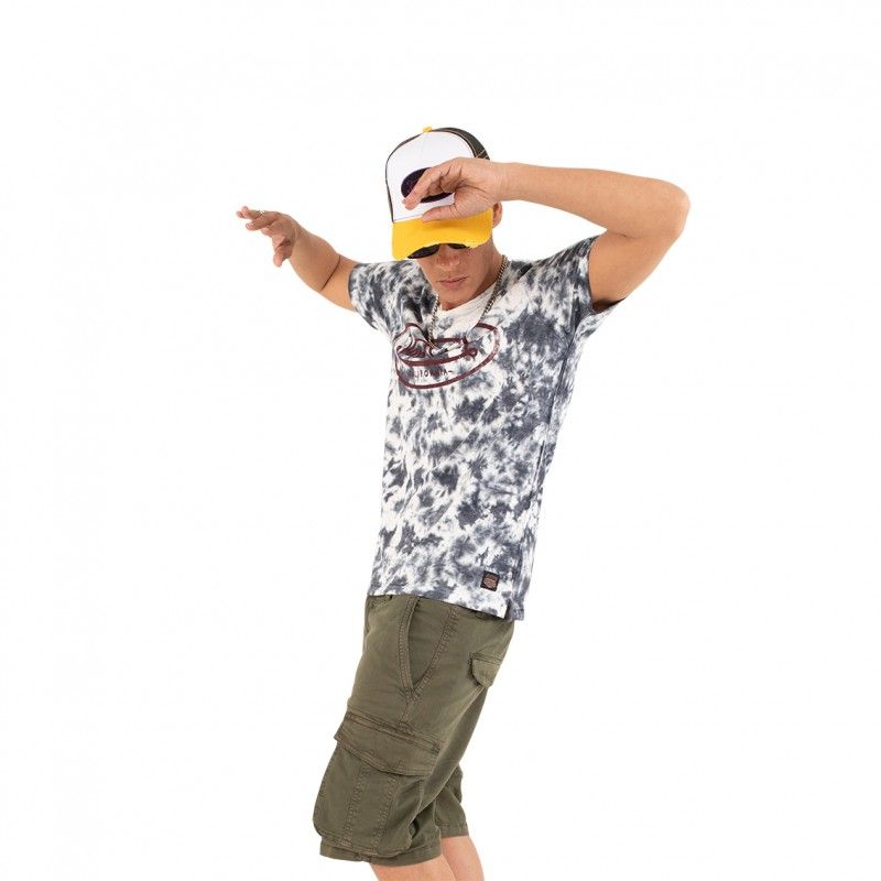 T-shirt à col V effet tie and die homme Ron en coton Vondutch - 3