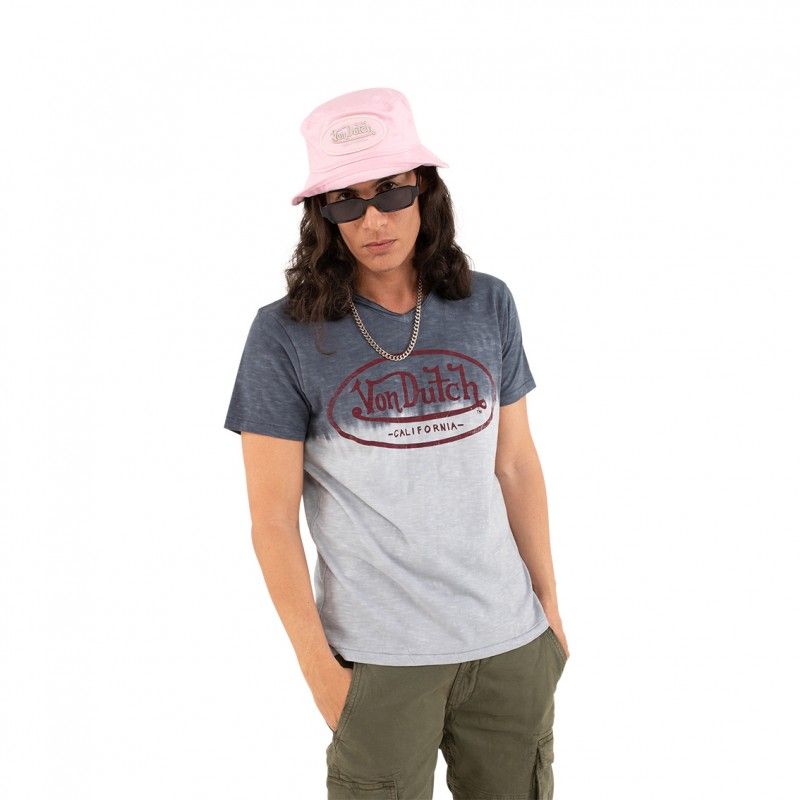 Tee Shirt Gris coupe Régular Col V effet Dégradé, Tie and Dye RON | Homme - Vondutch Vondutch - 1