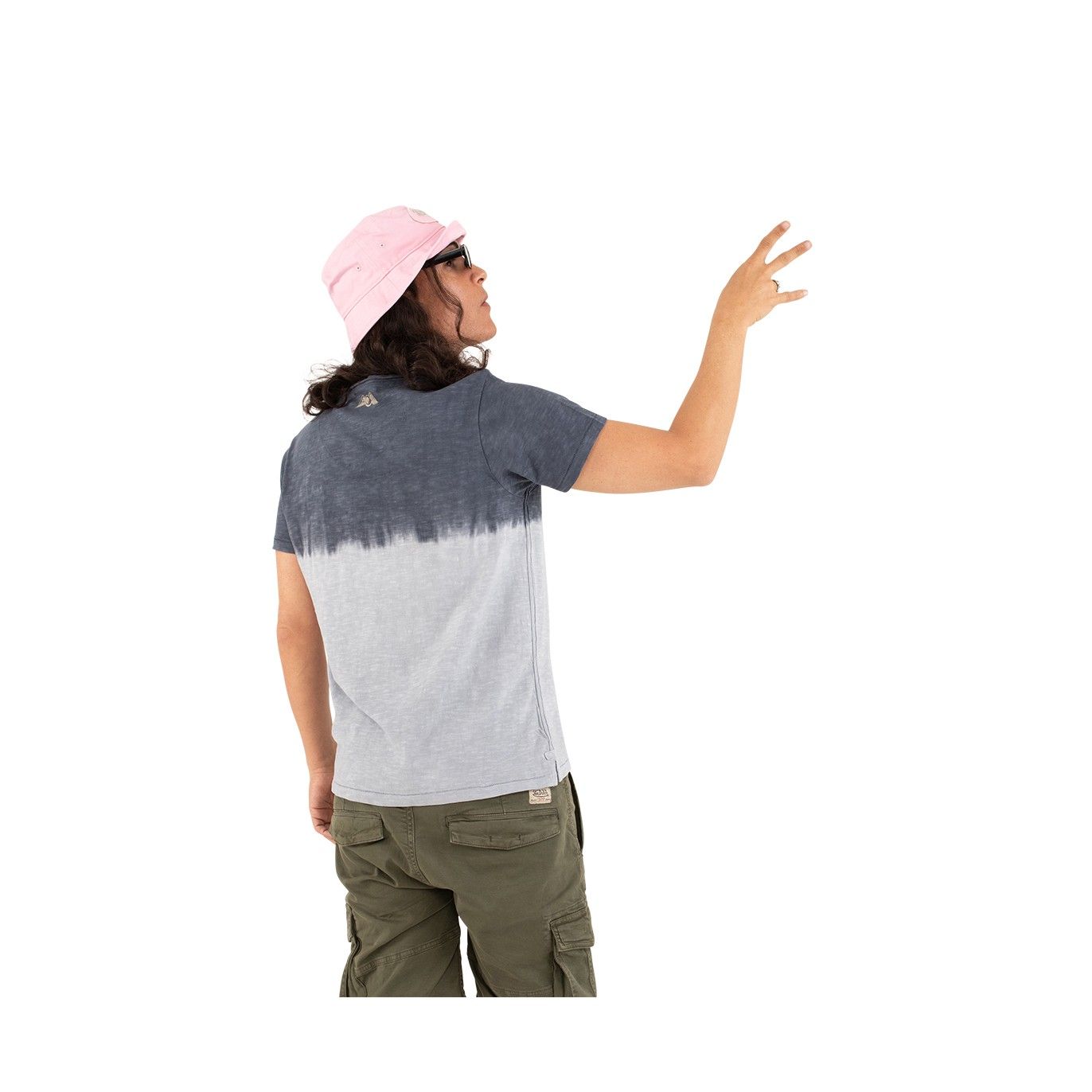 Tee Shirt Gris coupe Régular Col V effet Dégradé, Tie and Dye RON | Homme - Vondutch Vondutch - 4