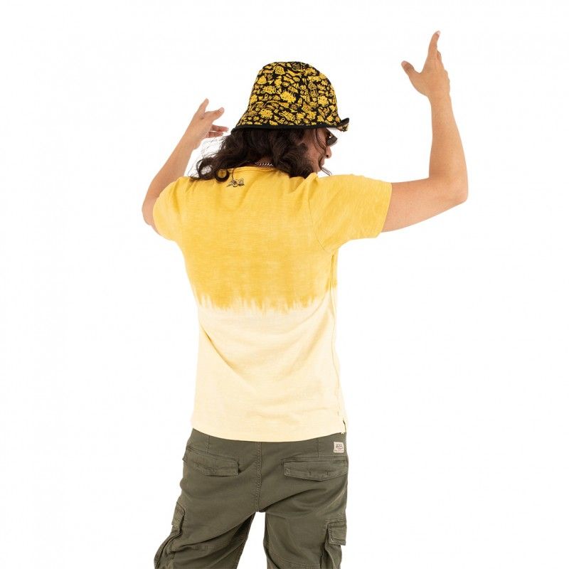 Tee Shirt Jaune coupe Régular Col V effet Dégradé, Tie and Dye RON | Homme - Vondutch Vondutch - 4