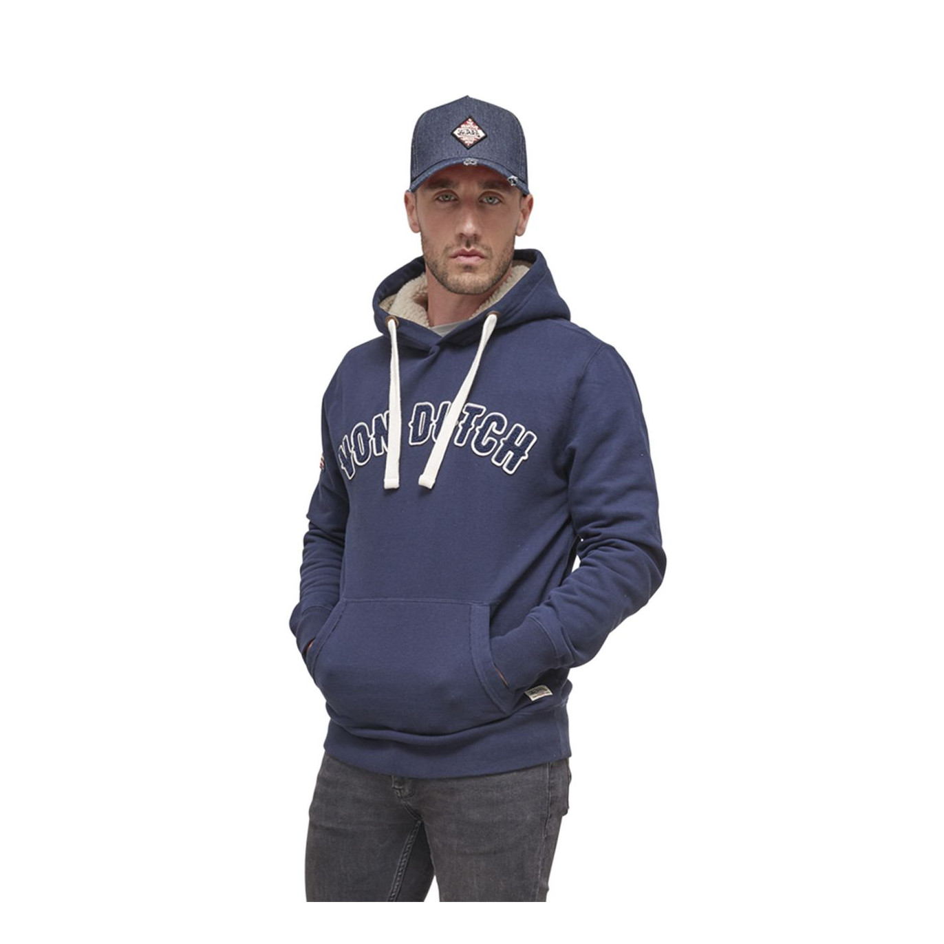 Sweat à Capuche Bleu Capuche Sherpa, Molletoné MUST | Homme - Vondutch Vondutch - 1