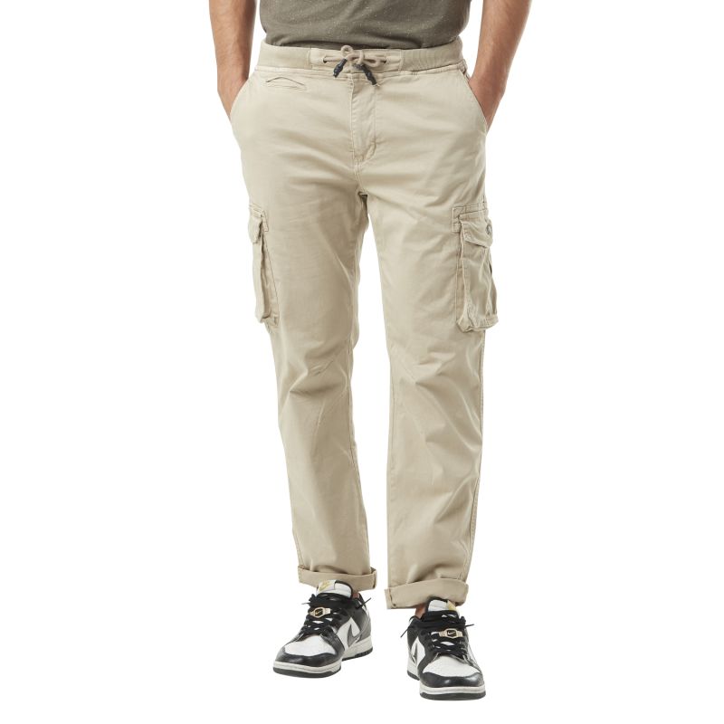 Pantalon cargo homme poches laterales avec écusson brodé en coton Ico ...