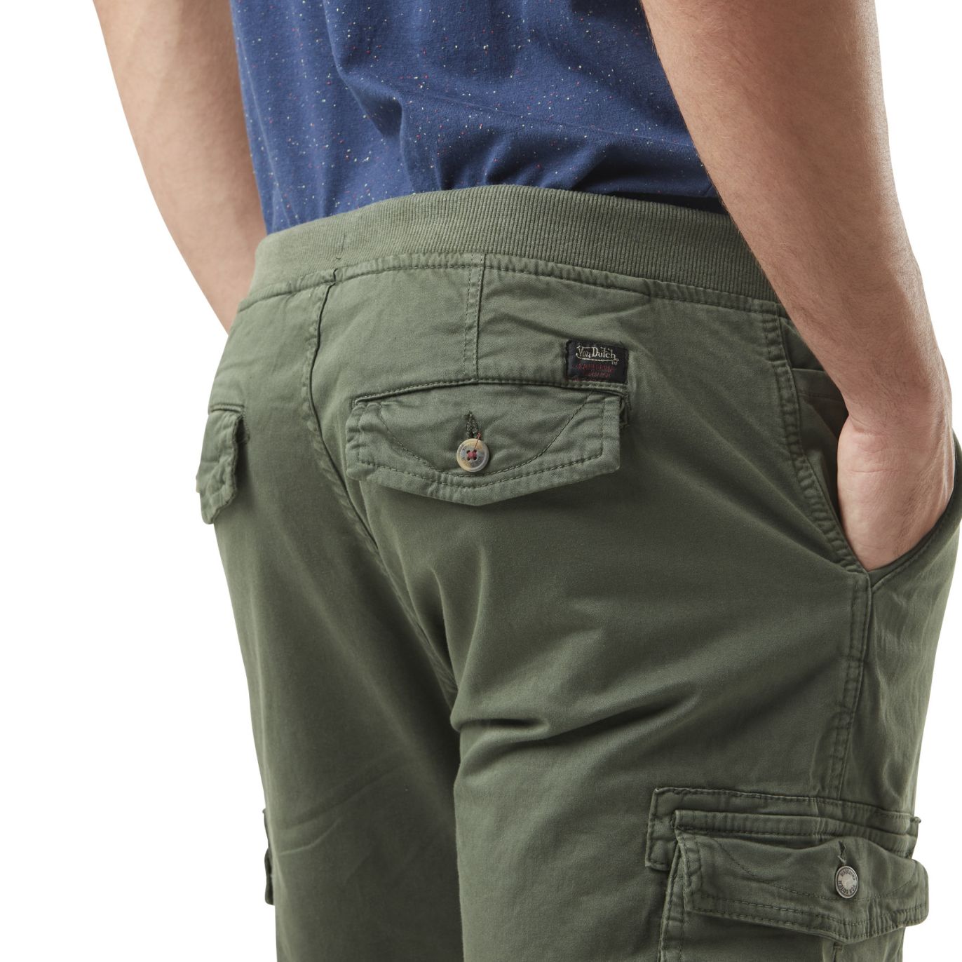 Pantalon cargo homme poches laterales avec écusson brodé en coton Ico - Von  Dutch