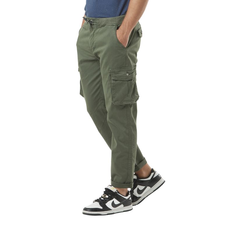 Pantalon cargo homme poches laterales avec écusson brodé en coton Ico Vondutch - 2