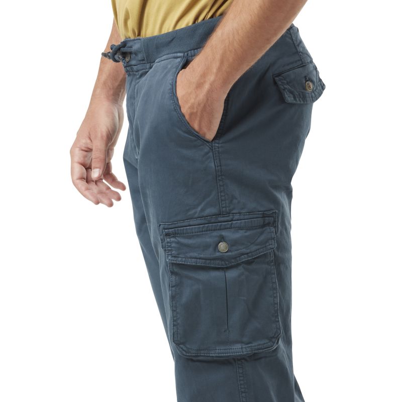 Pantalon cargo homme vert kaki poches laterales avec écusson brodé en coton  Icon - Von Dutch