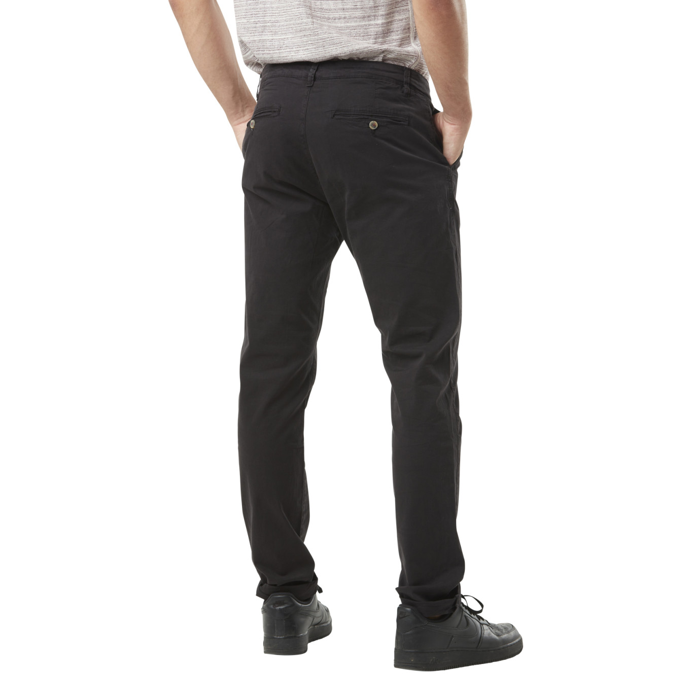 Pantalon chino slim noir - 5 poches - Prix doux Homme/Pantalon, jean,  bermuda, short de bain - Lora
