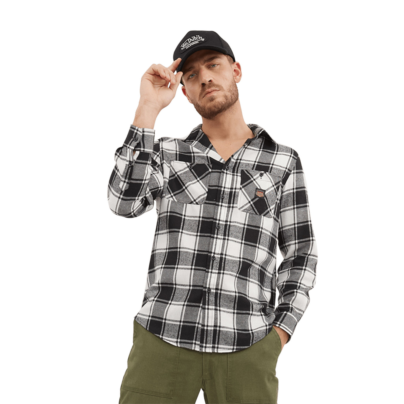 Chemise plaid avec poche Jack Vondutch - 1