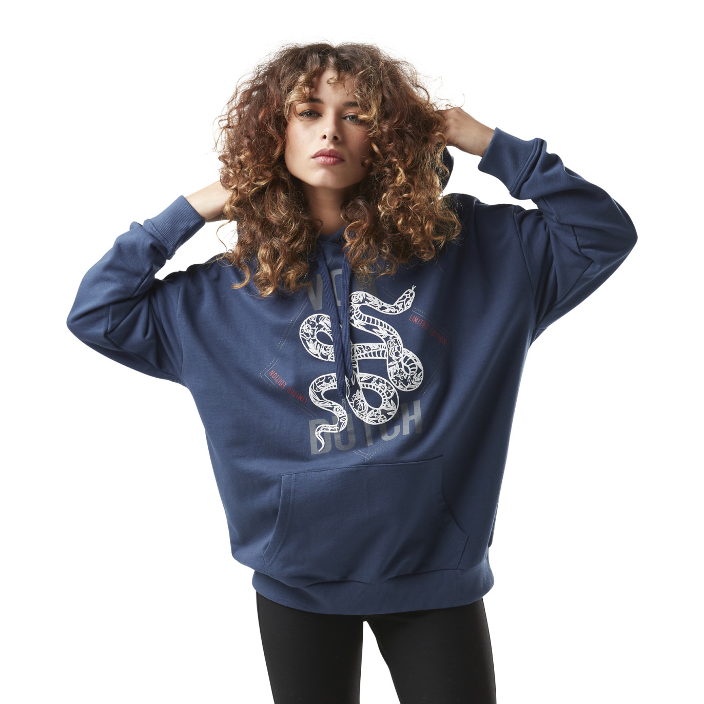 Sweat à Capuche coupe Oversize Bleu SNAKE | Femme - Vondutch Vondutch - 1