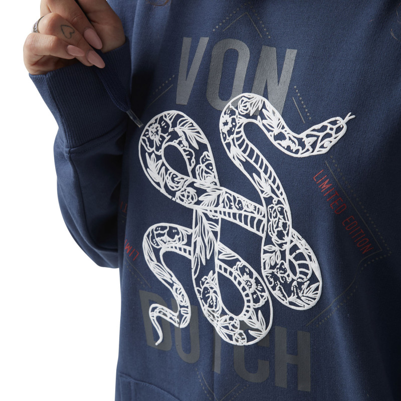 Sweat à Capuche coupe Oversize Bleu SNAKE | Femme - Vondutch Vondutch - 4