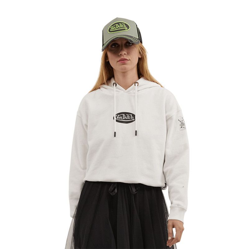 Von Dutch Sweat Homme Chad - Sweat à Capuche Zippé Hoodie Patchs Brodés Style Vintage