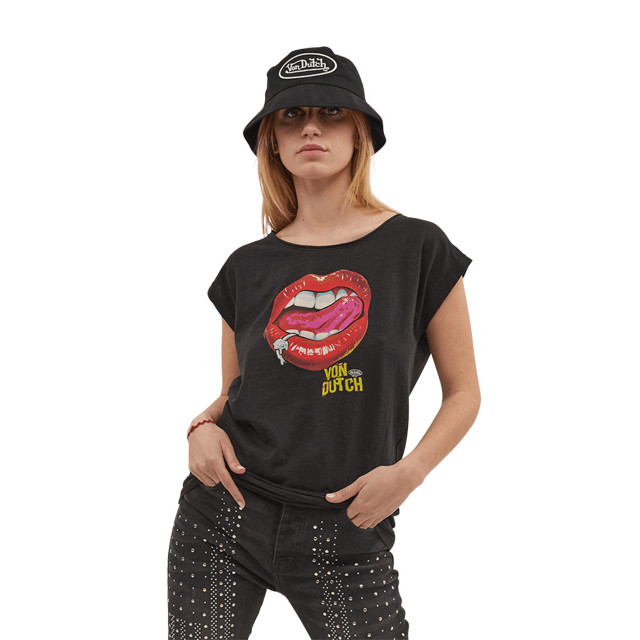 T-shirt femme col rond en coton Piercy Vondutch - 1