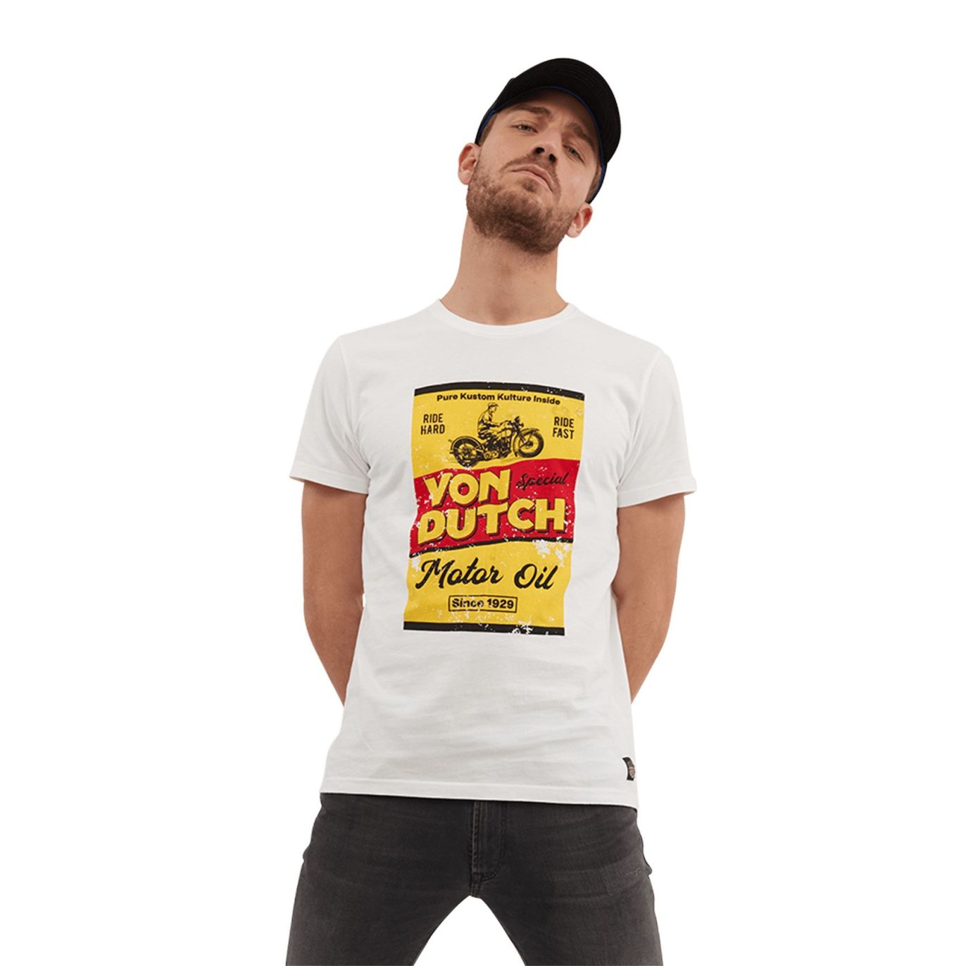 Tee Shirt Blanc coupe Régular Col rond effet Usé BOX | Homme - Vondutch Vondutch - 1