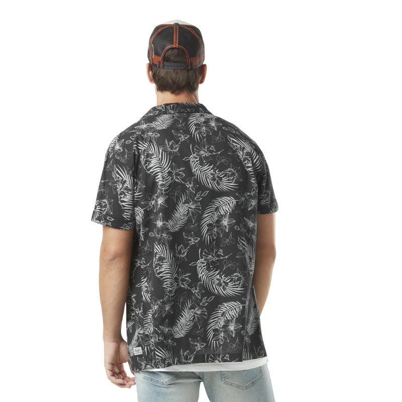 Chemise Hawaïenne Droite Manches courtes Noire Tropical | Homme - Vondutch Vondutch - 2