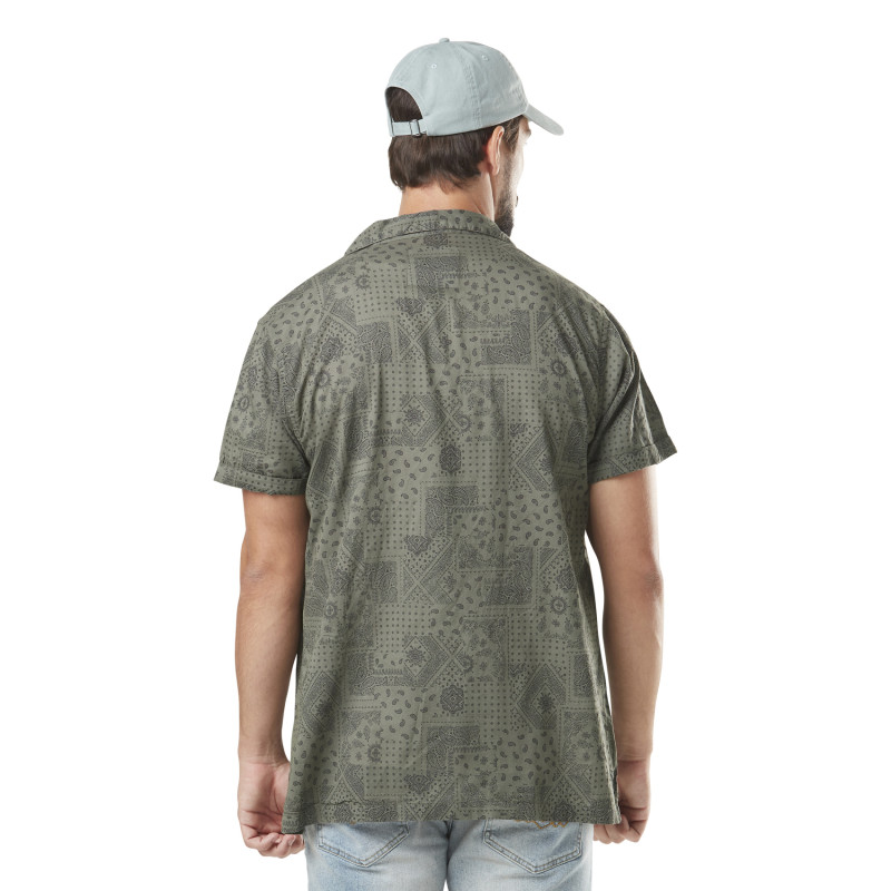Chemise Casual Droite Manches courtes Verte Paisley | Homme - Vondutch Vondutch - 2