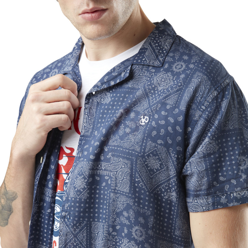 Chemise Casual Droite Manches courtes Bleue Paisley | Homme - Vondutch Vondutch - 3