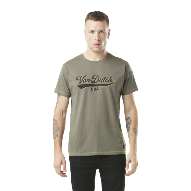 T-shirt homme col rond avec print en coton Colleg Vondutch - 1