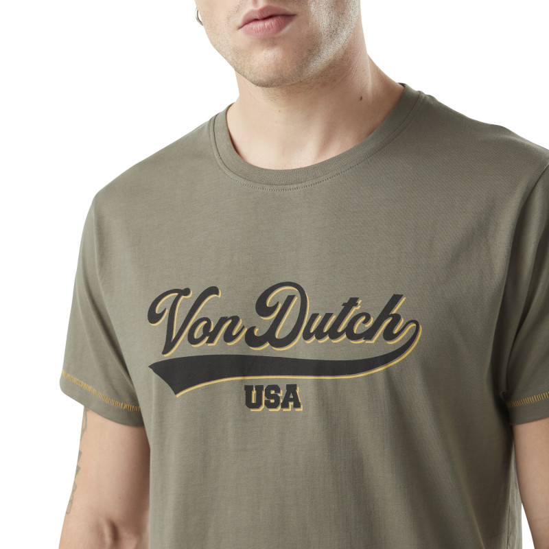 T-shirt homme col rond avec print en coton Colleg Vondutch - 2