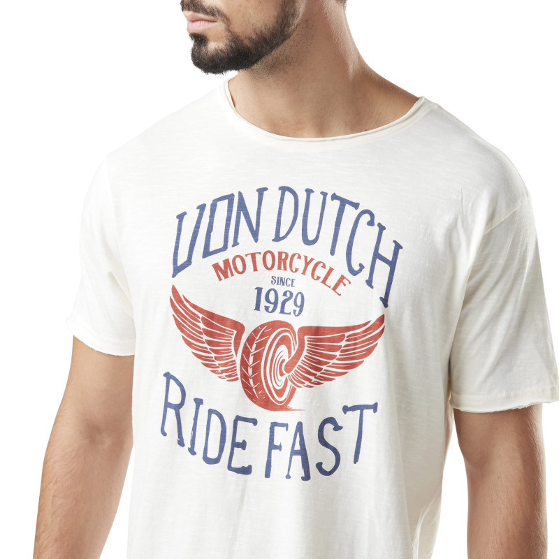 Tee Shirt Blanc Regular Col rond Fast | Homme - Vondutch Vondutch - 2