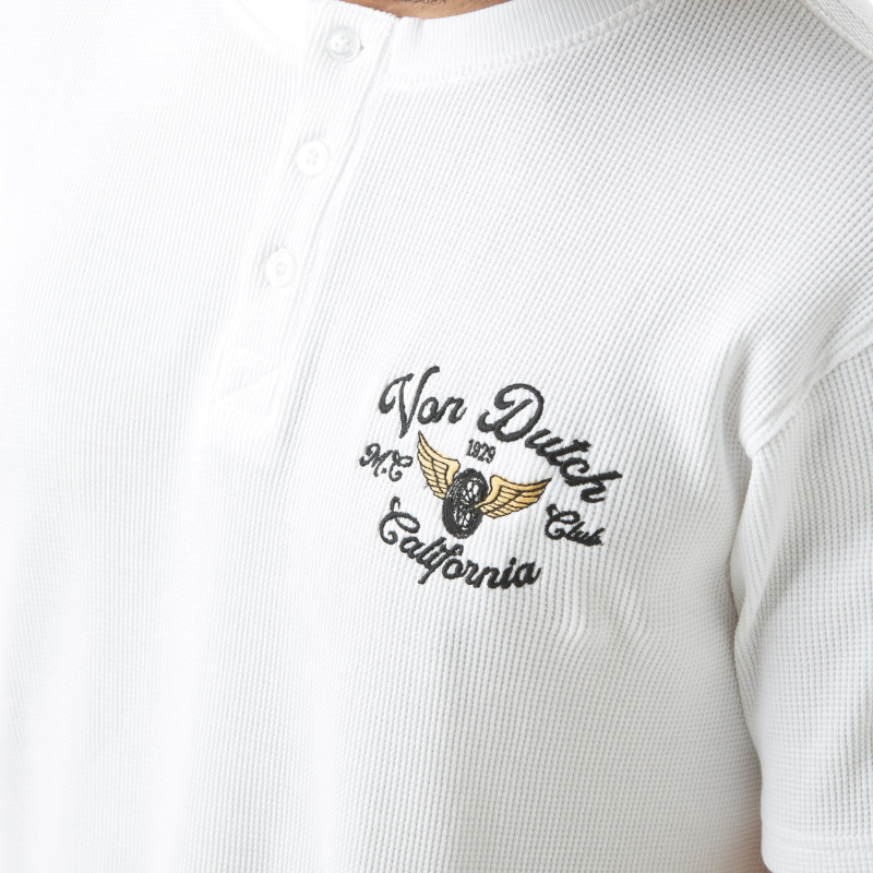 Tee Shirt Blanc Regular Col tunisien MC | Homme - Vondutch Vondutch - 2