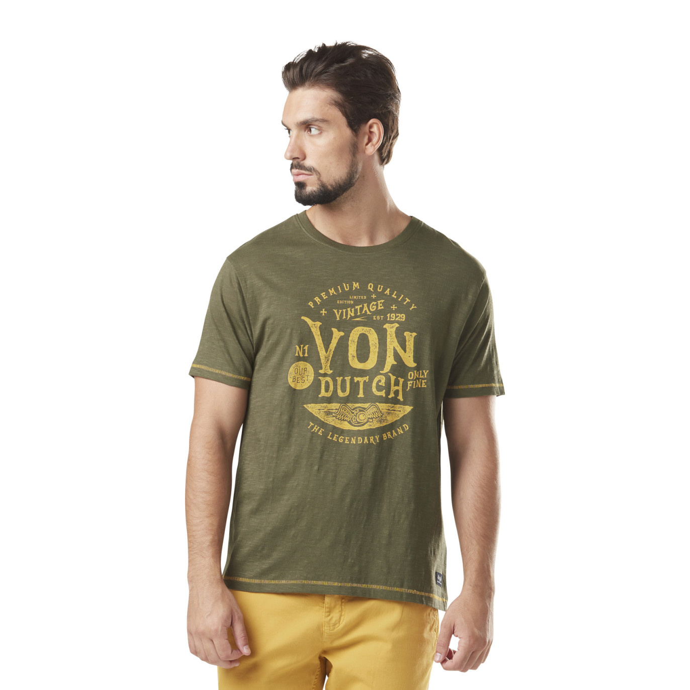 Tee Shirt Vert Regular Col rond Prest | Homme - Vondutch Vondutch - 1